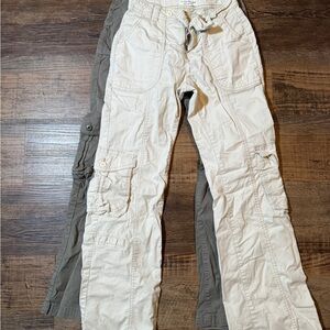 Beige and Olive Cargo Pants